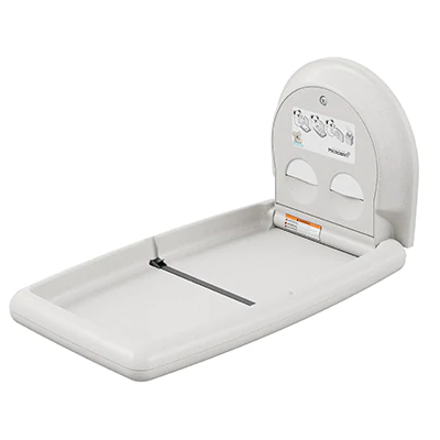 Koala Kare KB301-05SS White Granite with Stainless Steel Veneer Vertical Baby Changing Station, Surface-Mounted