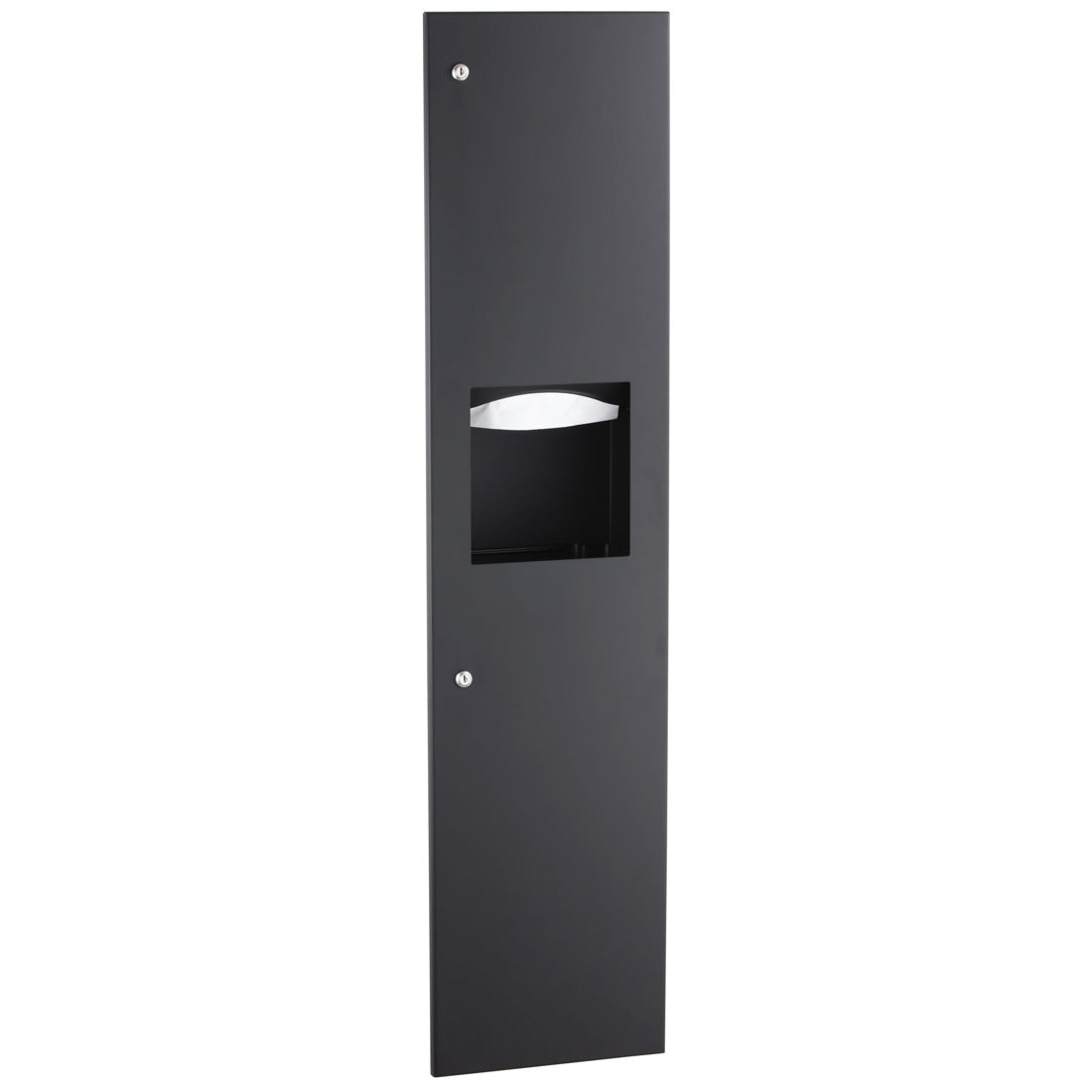 Bobrick B-3803.MBLK Matte Black Towel Dispenser and Open Waste