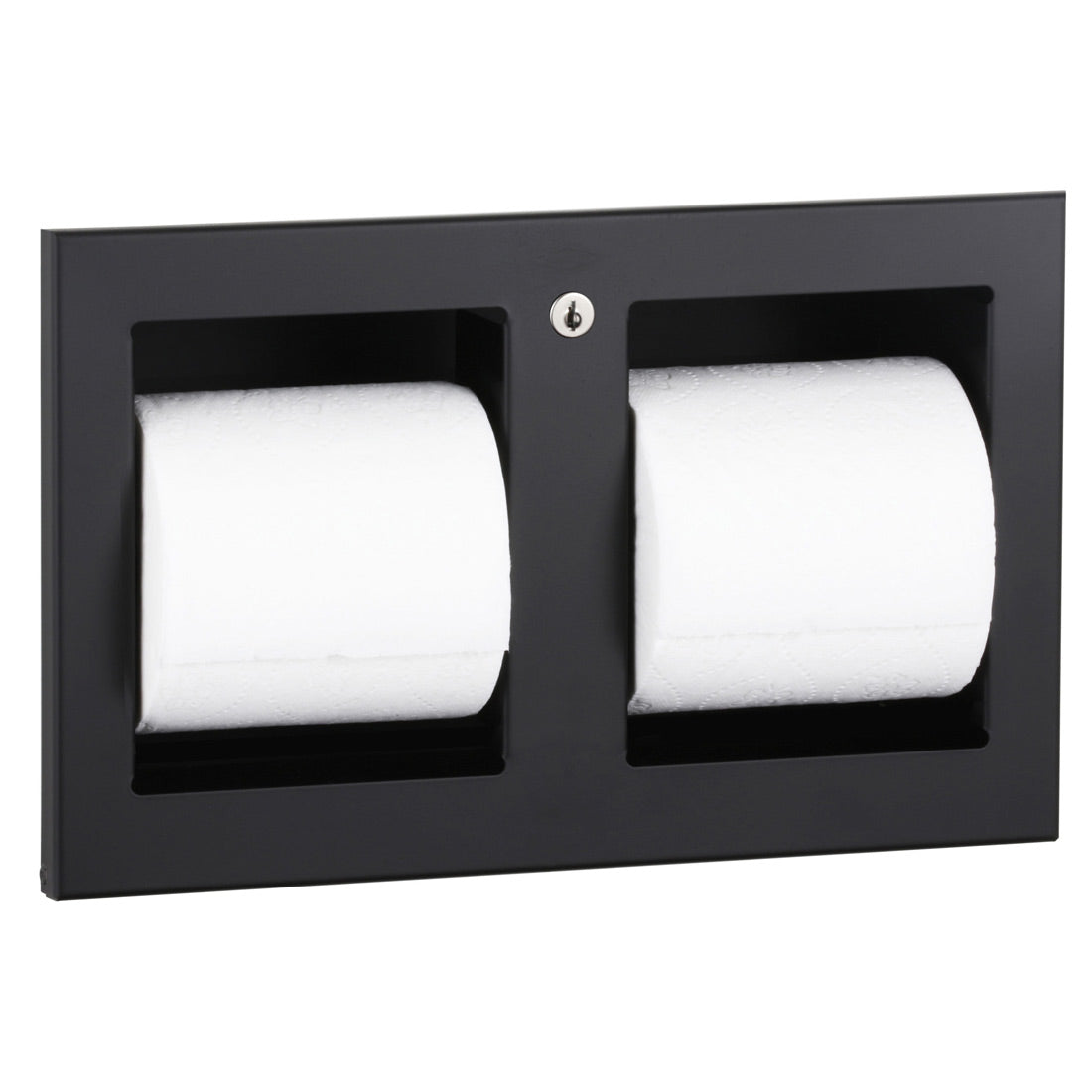 Bobrick B-35883.MBLK matte black recessed toilet tissue dispenser