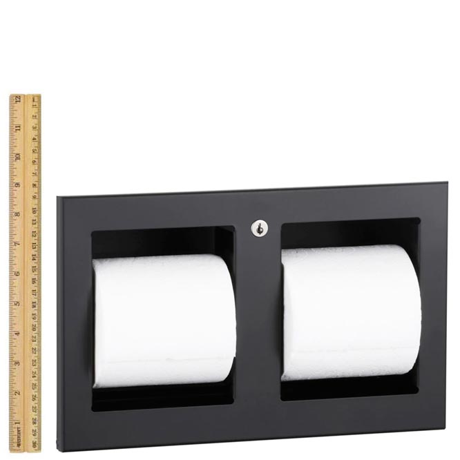 Bobrick B-35883.MBLK Matte Black Trimline Recessed Toilet Tissue Dispenser
