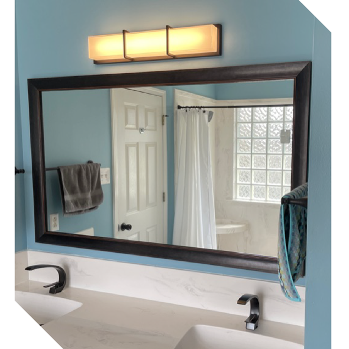 Meek Mirrors Black Wood Framed Mirror 24" X 36" M1400TRIBL 2436