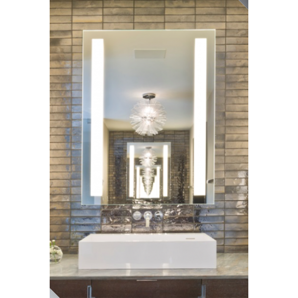 Meek Mirrors (24 x 36) Sidelit 2 Strip Vertical Frost at Edges LED Mirror 24