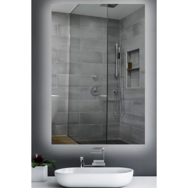 Meek Mirrors (24 x 36) Backlit 2 Inset Strip Vertical Frost LED Mirror 24" X 36" - ML5400W 2436