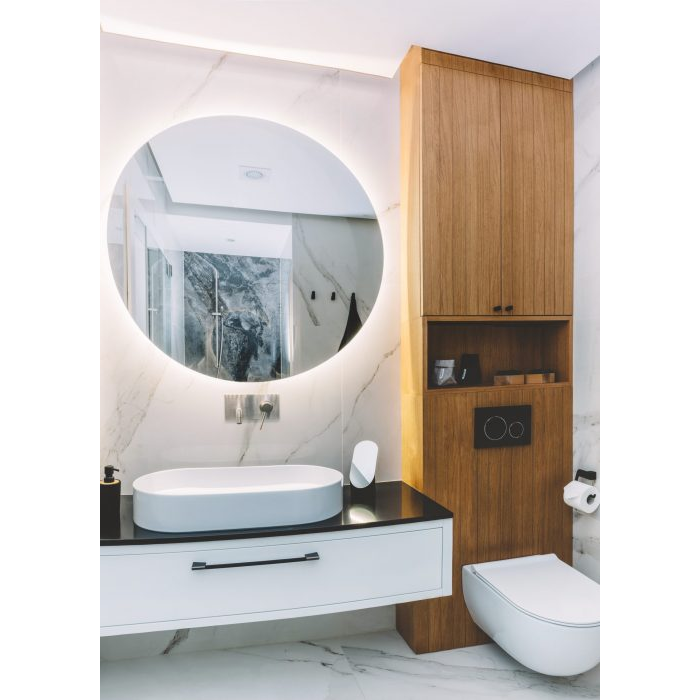 Meek Mirrors Round Sidelit LED Mirror with Frost at Edge 32" - ML5300RW 32