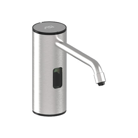 ASI 0334-S Auto, Liquid Soap / Gel Hand Sanitizer Dispenser (Batt./AC) Satin Stainless, 50.7 oz., Vanity Mount