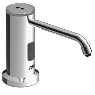 ASI 0338 Auto, Top-Fill Liquid Soap Dispenser (AC) Bright Stainless, 50.7 oz., Vanity Mount