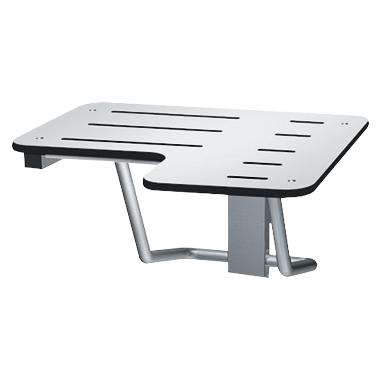 ASI 8206-L-28 Folding Shower Seat - L-Shaped, Left Hand, ADA - Solid Phenolic, White - 28