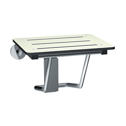 ASI 8203-20 Folding Shower Seat - Rectangular, ADA - Solid Phenolic, White - Compact 20"W