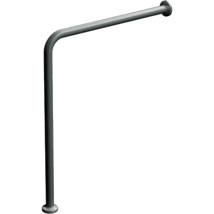 ASI 3715-25P Snap Flange (1-1/4" O.D) Peened - Wall to Floor Grab Bar w/ Toilet Tissue Holder (Peened)