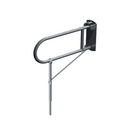 ASI 3420 Swing Up Grab Bar with Support Leg (1-1/4" O.D) Smooth - Surface Mounted