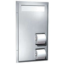 ASI 0484-HCR Toilet Seat Cover & Toilet Tissue Disp. - Dual Access, Barrier Free Access - Partition Mounted