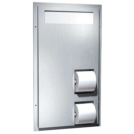 ASI 0484-HCR Toilet Seat Cover & Toilet Tissue Disp. - Dual Access, Barrier Free Access - Partition Mounted