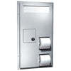 ASI 0481-HCR Toilet Seat Cover & Toilet Tissue Disp. w/Sanitary Napkin Disposal - Dual Access - Partition Mounted