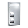 ASI 0484-R Toilet Seat Cover & Toilet Tissue Dispenser - Dual Access - Partition Mounted, Reversed