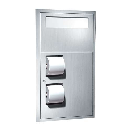 ASI 0485-R Toilet Seat Cover & Toilet Tissue Dispenser - Recessed