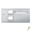 ASI 0487-L Toilet Seat Cover & Toilet Tissue Dispenser with Sanitary Napkin Disposal - Horizontal, ADA - Recessed