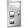 ASI 0482-R Toilet Seat Cover & Toilet Tissue Dispenser with Sanitary Napkin Disposal - Recessed