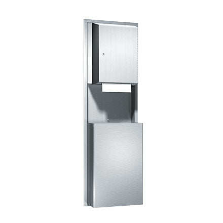ASI 046926 Traditional - Paper Towel Disp. & Waste Receptacle - Pull Roll, Auto Cut - 13.5 gal. Recessed