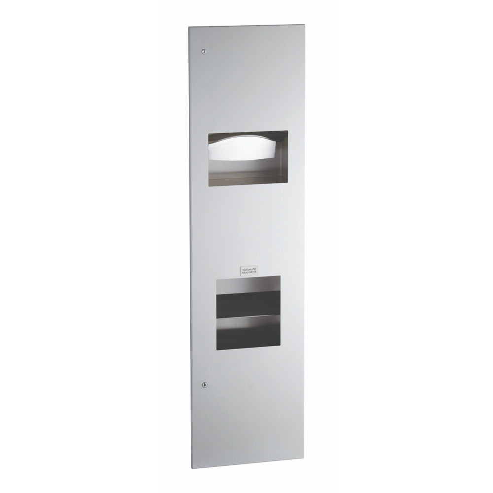 Bobrick 38033 Towel Disp, Hand Dryer and Waste Combination Unit, Recessed