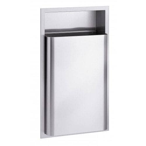 Bradley 346-10 Commercial Restroom Waste Receptacle, 12 Gallon, Semi-Recessed-Mounted, 15-5/8