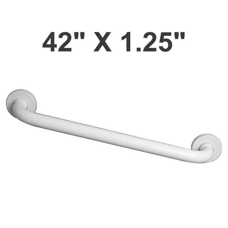 Bobrick B-580616x42 Commercial Grab Bar, 1-1/4" Diameter x 42" Length, Concealed-Mounted, Zinc w/ Vinyl Coating - TotalRestroom.com