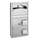 Bradley 5912-10 Commercial Toilet Paper/Seat Cover Dispenser, Semi-Recessed-Mounted, Stainless Steel - TotalRestroom.com