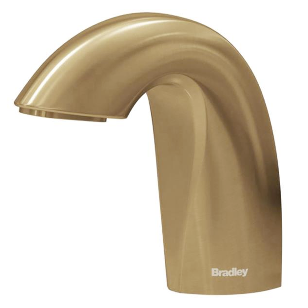 Bradley - 6-3100-RFT-BR - Touchless Counter Mounted Sensor Soap Dispenser, Brushed Brass, Crestt Series