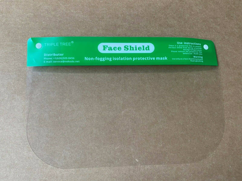 Reusable Safety Face Shield Full Protection Clear Anti-fog Visor Guard, Pack of 5 - FS-5PK-GREEN