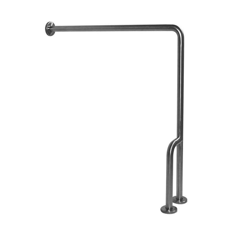 Ponte Giulio SS 90° Wall to Floor Grab Bar, 30"x33", 1 1/4", Left Outrigger, Satin - G55JCL38N1