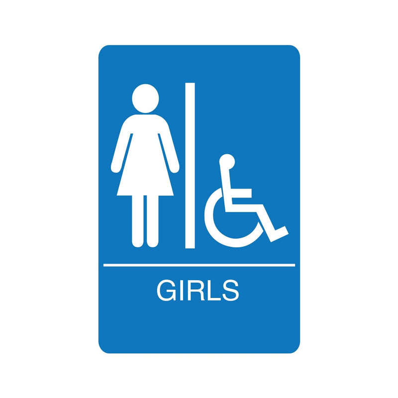 Palmer Fixture ADA compliant Restroom Signs-BL--GIRLS RESTROOM-IS1008-15