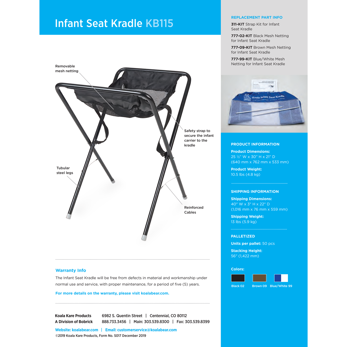 Koala Kare Infant Seat Kradle (Brown) Infant Seat Kradle - KB115-09