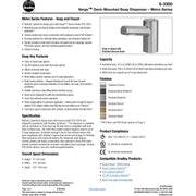 Bradley - 6-3300-RLM-BS - Touchless Counter Mounted Sensor Soap Dispenser, Brushed SS, Metro Series