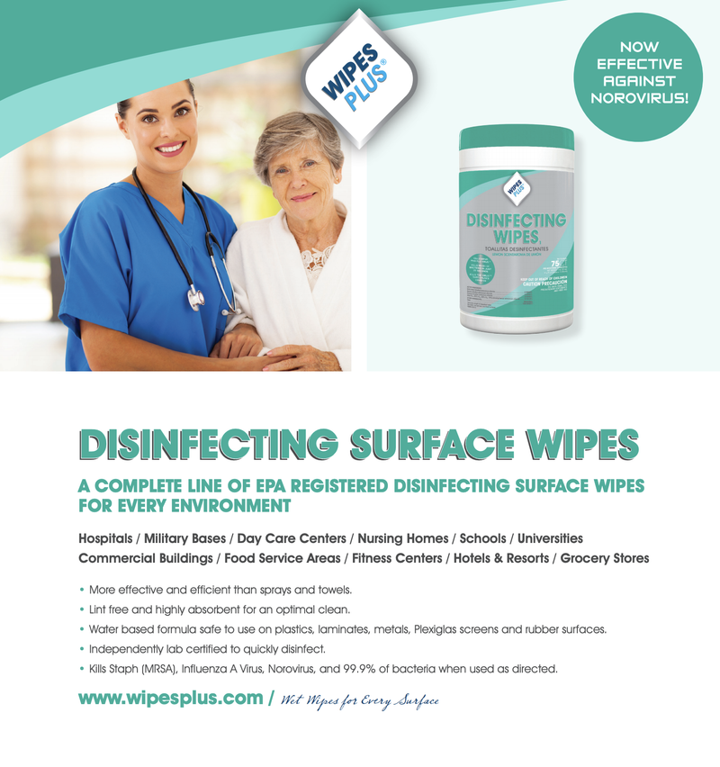 WipesPlus EPA Registered Disinfecting Surface Wipes, 80pk, 12 Packs/Case