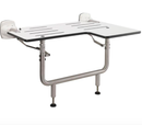 Ponte Giulio Bariatric Series L-Shaped Double Folding  Shower Seat, Phenolic. Left, with Legs, White - G55JDS35W8