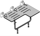 Ponte Giulio Bariatric L-Shaped Commercial HPL Shower Seat w/ Legs, Reversible, 31 1/2" wide, ADA-G55JDS31W8