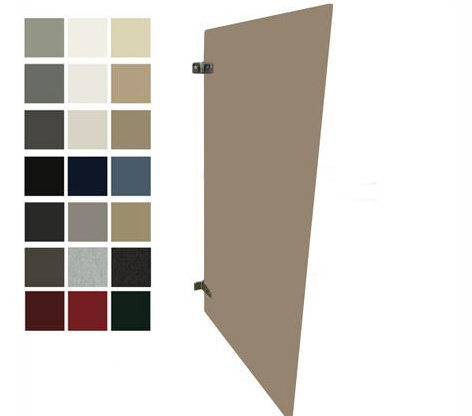 Hadrian Urinal Screen (24" x 48") Powder Coated Metal, Includes 600429 Chrome Stirrup Bracket Mounting Kit - 510124