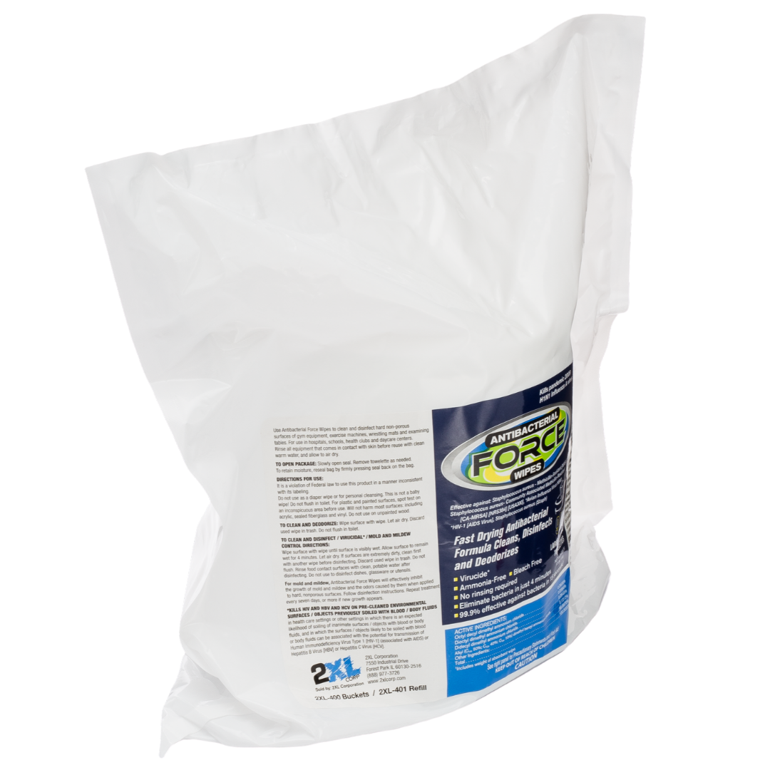 2XL Force Disinfecting Wipes Refill, 8 X 6, White, 900/Pack, 2/Carton - TXLL4014