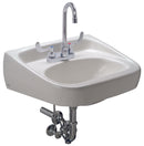 Zurn Z.L5.M Zurn One Manual Hand Washing System, 20” x 18” Wall Hung Lavatory with 0.5 GPM, Centerset, Gooseneck Faucet," and Wrist Handles