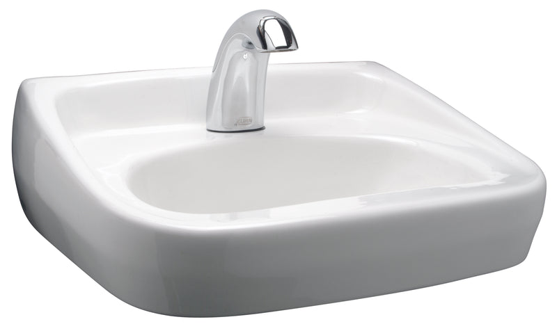 Zurn Z.L7.S Zurn One Sensor Hand Washing System with 20” x 18” Wall Hung Lavatory, 0.5 GPM," 4" Centerset Battery Sensor Faucet