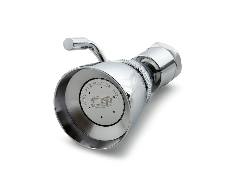 Zurn Z7000-S6-1.75 Temp-Gard Small Brass Shower Head and Ball Joint Connector with Volume Control and Water-Saving 1.75 gpm in Chrome
