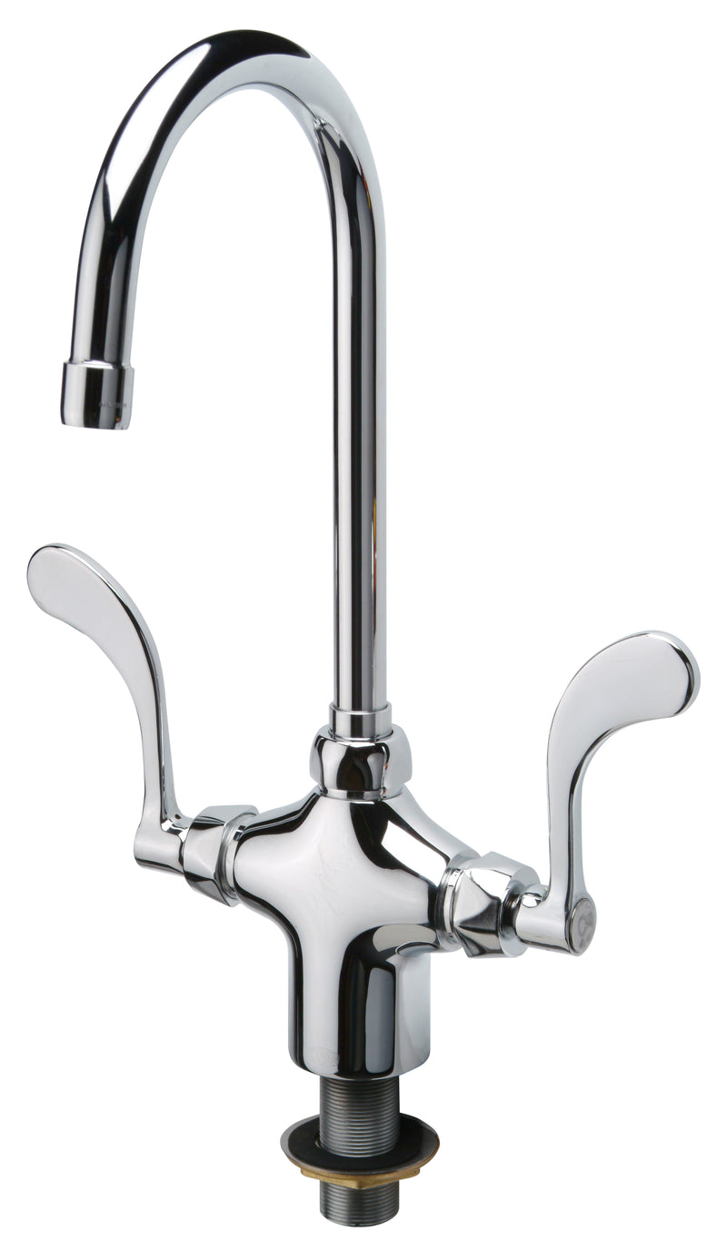 Zurn Z826B4-XL AquaSpec Laboratory Gooseneck Faucet, Single Hole with 2 Handles - 2.2 gpm Aerator, 5-3/8” Spout," Wrist Blade Handles
