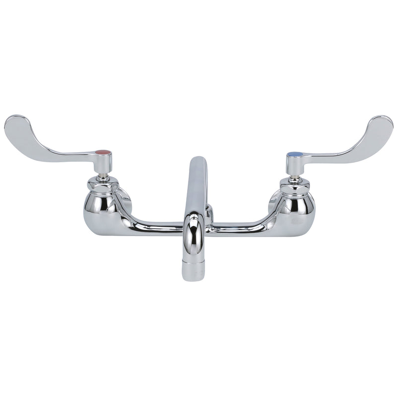Zurn Z842H4-XL AquaSpec Wall-Mount Sink Faucet - 12" Tubular Swing Spout, Wrist Blade Handles," 2.2 gpm Pressure-Compensating Aerator