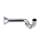 Zurn Z8700BD-PC P-Trap with Wall Bend and Cleanout, 1 1/4” Inlet," 1 1/4" Outlet, 17 Gauge, Brass Nuts, Deep Escutcheon," 10"