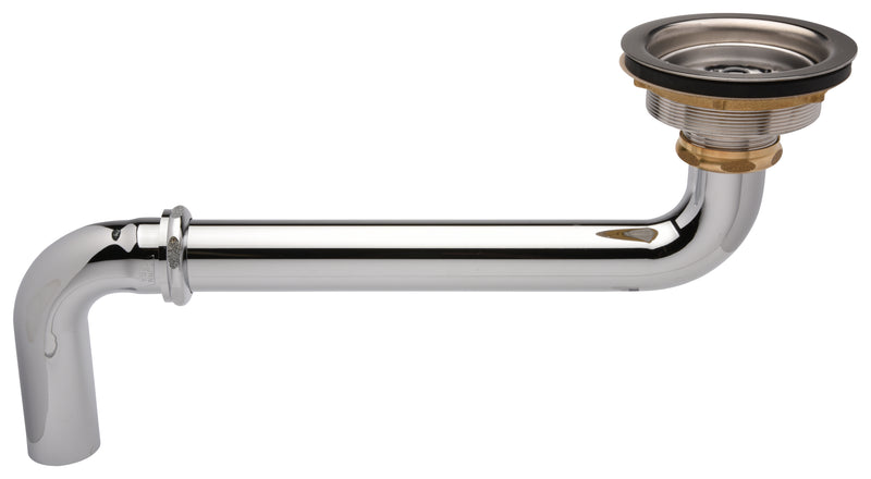 Zurn Z8749-SS Stainless Steel Basket Strainer with Basket, 17-Gauge 1 1/2” x 12 3/4” Offset Tailpiece in Chrome-Plated Cast Brass
