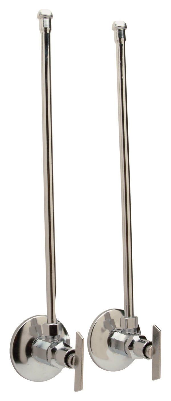 Zurn Z8802-XL-LRLK-PC Two Standard Angle Stops with Loose Key, 12