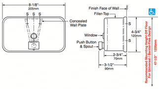 Bobrick B-2112 Commercial Liquid Soap Dispenser, Surface-Mounted, Manual-Push, Stainless Steel - 40 Oz - TotalRestroom.com