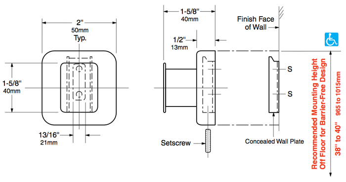 Bobrick B-7671 Commercial Heavy-Duty Robe Hook, Stainless Steel w/ Satin Finish - TotalRestroom.com