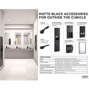 Bobrick B-540.MBLK Matte Black Double Toilet Roll Holder w/Shelf