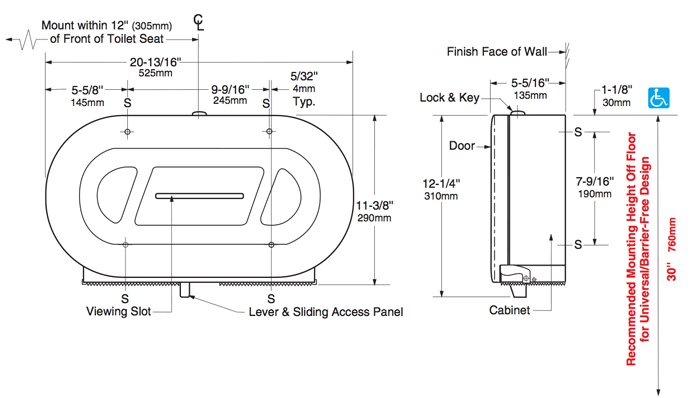 Bobrick B-2892 Commercial Toilet Paper Dispenser, Surface-Mounted, Stainless Steel w/ Satin Finish - TotalRestroom.com