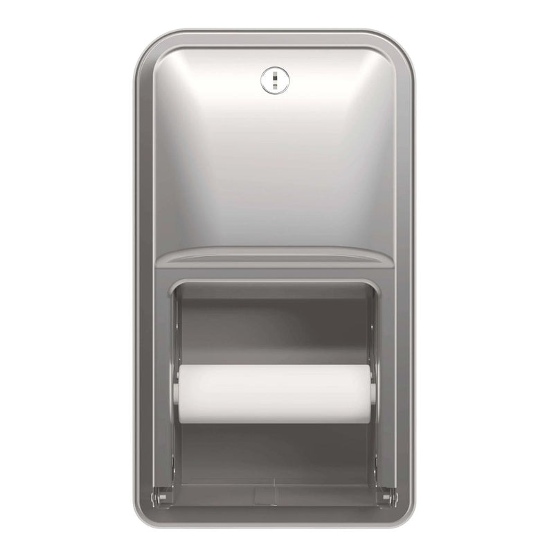 Bradley 5A00 Commercial Toilet Paper Dispenser, Recessed-Mounted, Stainless Steel w/ Satin Finish